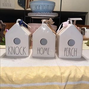 Rae Dunn 2020 3 Birdhouses🐤KNOCK🐤PERCH🐤HOME BNT